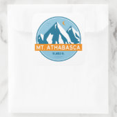 Mount Athabasca Sterne Mond Quadratischer Aufkleber (Tasche)