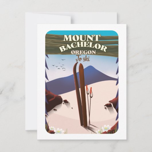 Mount Bachelor Oregon Skifahrplakat (Vorderseite)