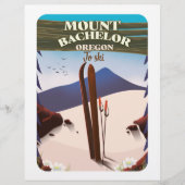 Mount Bachelor Oregon Skifahrplakat Briefbogen (Vorderseite)