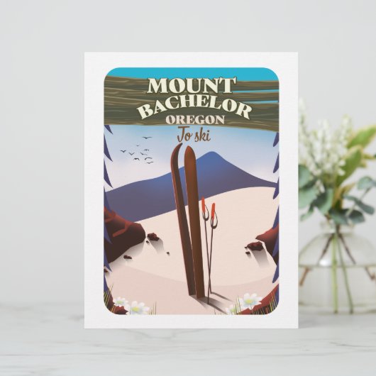 Mount Bachelor Oregon Skifahrplakat Briefbogen (Stehend Vorderseite)