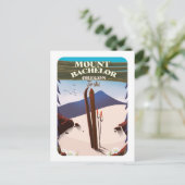 Mount Bachelor Oregon Skifahrplakat Postkarte (Stehend Vorderseite)