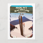 Mount Bachelor Oregon Skifahrplakat Postkarte (Vorderseite)