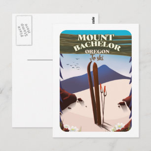 Mount Bachelor Oregon Skireiseplakat Postkarte