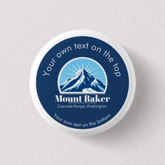 Mount Baker Cascade Washington Skigebiet Button (Vorderseite)