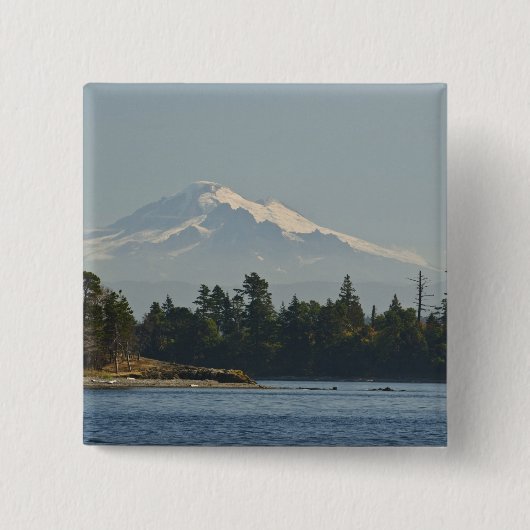 Mount Baker dominiert Landschaft Button (Vorderseite)