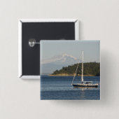 Mount Baker dominiert Landschaft Button (Vorne & Hinten)