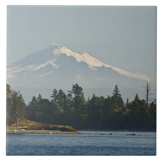 Mount Baker dominiert Landschaft Fliese (Vorderseite)