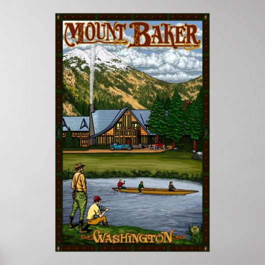 Mount Baker Lodge - Northern Cascade Travel Poster (Vorne)