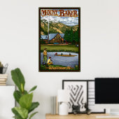 Mount Baker Lodge - Northern Cascade Travel Poster (Heimbüro)