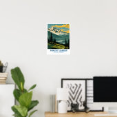Mount Baker National Forest Illustration Retro Aes Poster (Heimbüro)