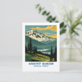 Mount Baker National Forest Illustration Retro Aes Postkarte (Stehend Vorderseite)