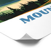 Mount Baker National Forest Illustration Retro Dec Poster (Ecke)