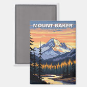 Mount Baker National Forest Washington Reise Magnet (Vorderseite/Rückseite)