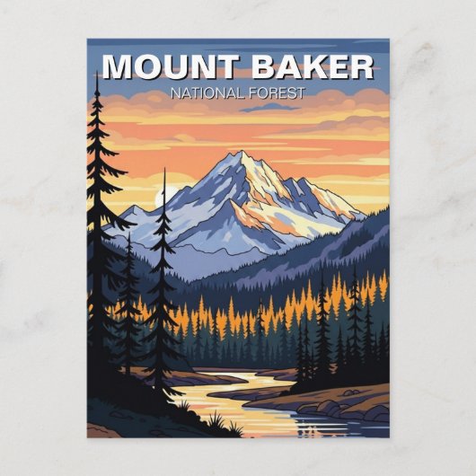 Mount Baker National Forest Washington Reise Postkarte (Vorderseite)