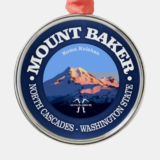 Mount Baker Ornament Aus Metall (Vorne)
