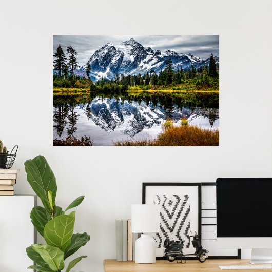 Mount Baker reflektiert Poster (Heimbüro)