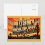 Mount Baker WA Vulkan Urwald Kunst Postkarte (Vorne/Hinten)