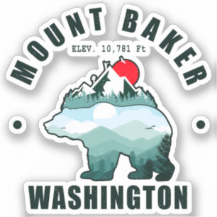 Mount Baker Washington Bear Mountain Ski Aufkleber