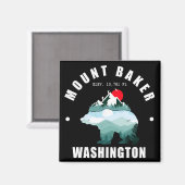 Mount Baker Washington Bear Mountain Ski Magnet (Vorderseite/Rückseite)