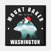Mount Baker Washington Bear Mountain Ski Magnet (Vorne)