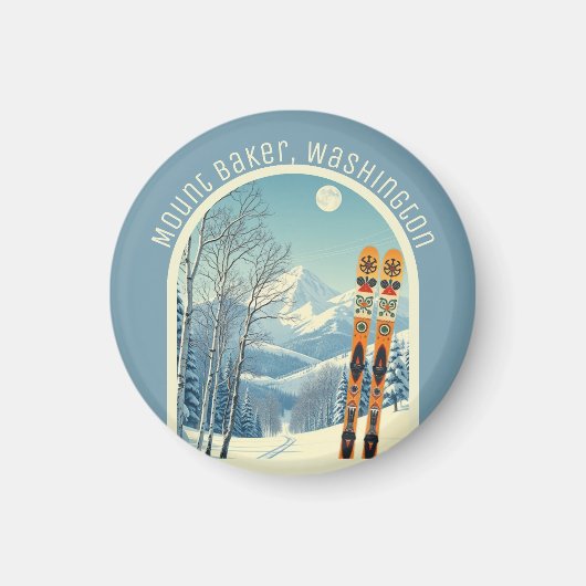 Mount Baker Washington Cascades ski souvenir  Magnet (Vorne)