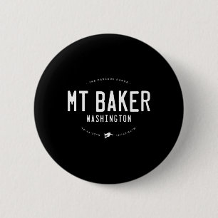 Mount Baker Washington Grafik erschüttert Vintag Button