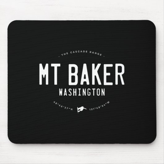 Mount Baker Washington Grafik erschüttert Vintag Mousepad (Vorne)