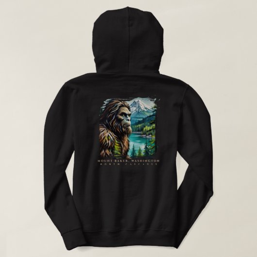 Mount Baker Washington Sasquatch Kapuzenpullover Hoodie (Design Rückseite)