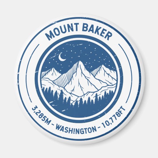 Mount Baker Washington Wandern Skifahren Magnet (Vorne)