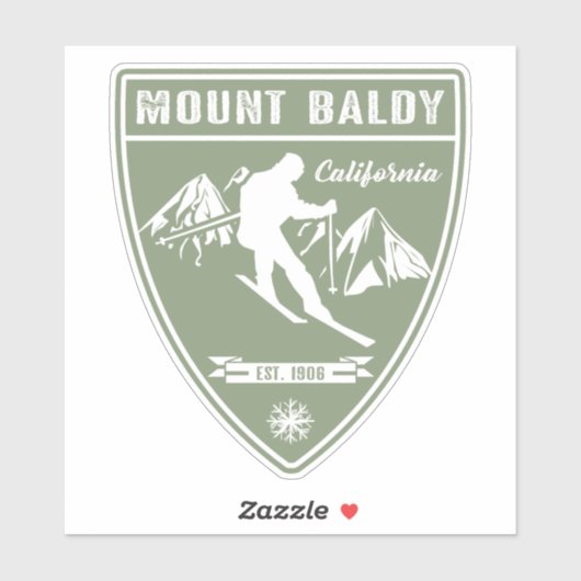 Mount Baldy California Aufkleber (Blatt)