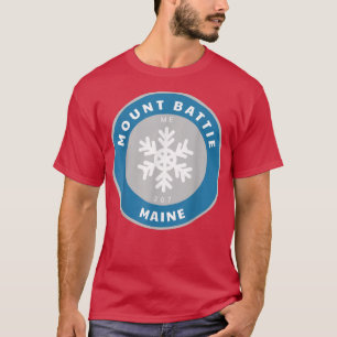 Mount Battie Maine ME Winter Snowflake Abzeichen T-Shirt
