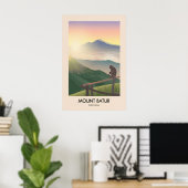 Mount Batur Bali Reiseposter Poster (Heimbüro)