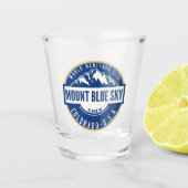 Mount Blue Sky Colorado Elev 4348 m Schnapsglas (Vorderseite)