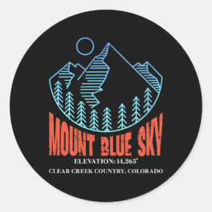Mount Blue Sky Colorado Skiberg Skifahren Skifahre Runder Aufkleber