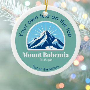 Mount Bohemia Michigan Weihnachten Blue Mountain Keramik Ornament