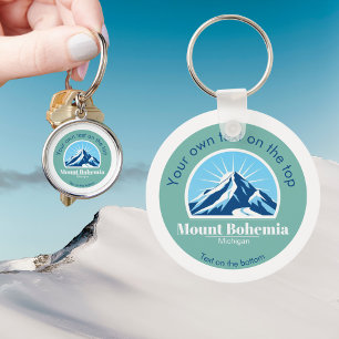 Mount Bohemia Michigan Weihnachtsblauer Berg Schlüsselanhänger