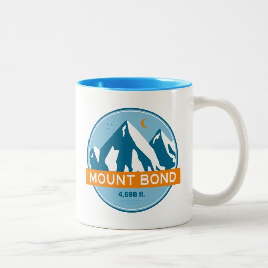 Mount Bond New Hampshire Stars Moon Zweifarbige Tasse (Rechts)