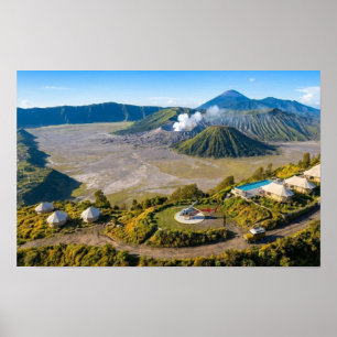 Mount Bromo Luftbild Vulkan Luxus-Wandkunst Poster