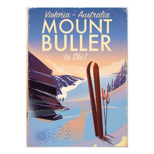 Mount Buller Australia Vintag Ski Poster (Vorne)