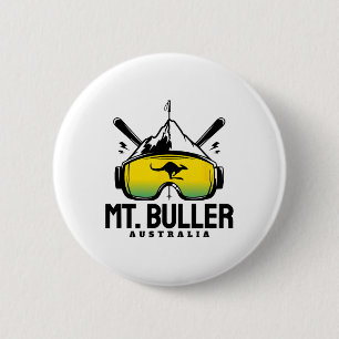 Mount Buller Australien Ski Retro Skifahren Button