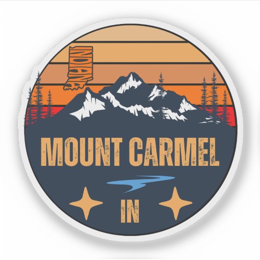 Mount Carmel, Indiana Aufkleber (Vorderseite)