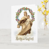 Mount Carmel Jungfrau Mary Jesus katholisch Vintag Karte (Gelbe Blume)