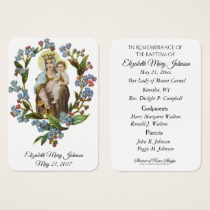 Mount Carmel Taufe Christening Erinnerungskarte