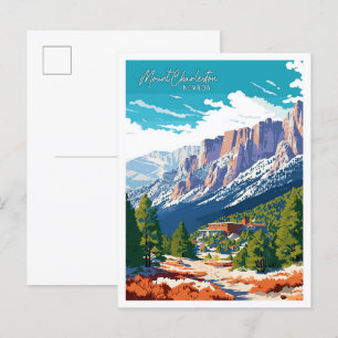 Mount Charleston Nevada USA Vintage-Illustration Postkarte