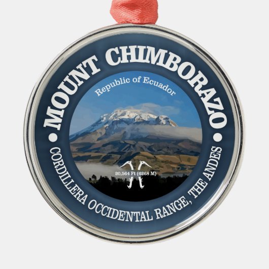 Mount Chimborazo Ornament Aus Metall (Vorne)
