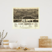 Mount Clemens Michigan 1881 Antike Panoramakarte Poster (Küche)