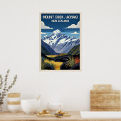 Mount Cook (Aoraki) Neuseeland V02 Poster (Küche)