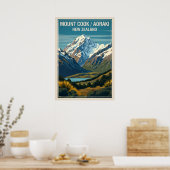 Mount Cook (Aoraki) Neuseeland V03 Poster (Küche)