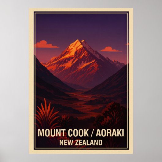 Mount Cook (Aoraki) Neuseeland V04 Poster (Vorne)