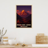 Mount Cook (Aoraki) Neuseeland V04 Poster (Küche)